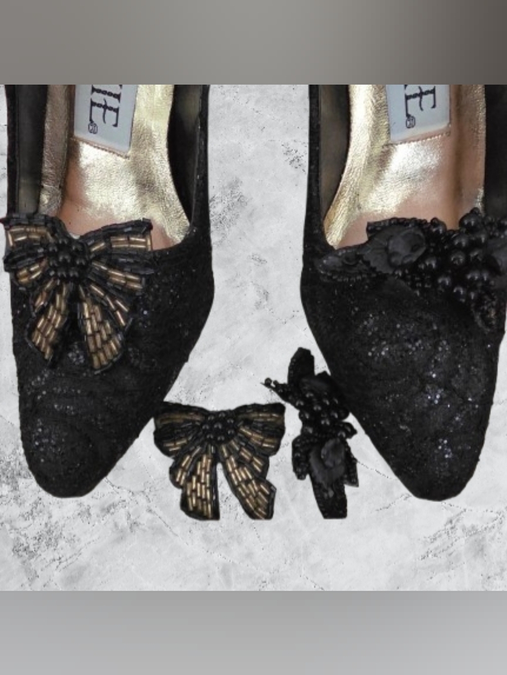 📣 Vintage 90s Shoe Clips Bows 🎀 Butterflies 🦋 Set of 2 Dress Up Your Shoes 🎁